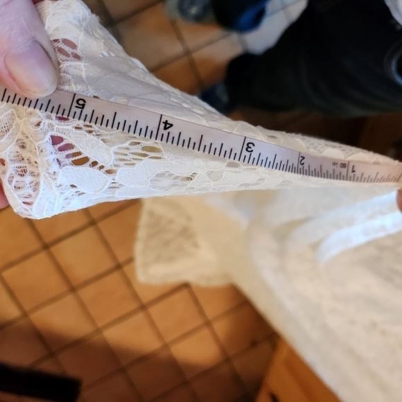 Lulu's White Laced Lined Maxi Sz. L Dress Event Wedding - Picture 3 of 16